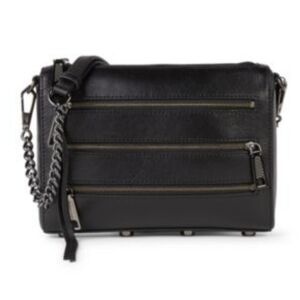 NWT Rebecca Minkoff Purse Mini 5 Zip Leather Crossbody Bag Chain Punk Moto